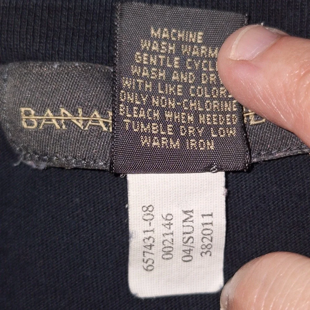 Vintage VTG 100% Cotton Quiet Luxury Banana Republic Minimalist Black T-Shirt XL
